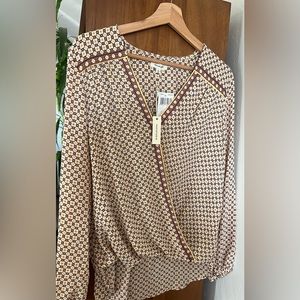 Max Studio Surplise Crepe Faux Wrap Blouse